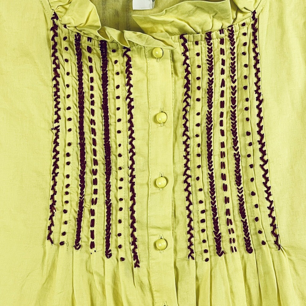 Tracy Porter Womens 4 6 Yellow  Dress Sleeveless Embroidered Poetic Boho Prairie - Picture 2 of 8